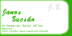 janos bucsko business card